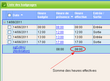 Où s'affiche la somme des heures effectives?
