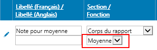 Sélection de la fonction Moyenne